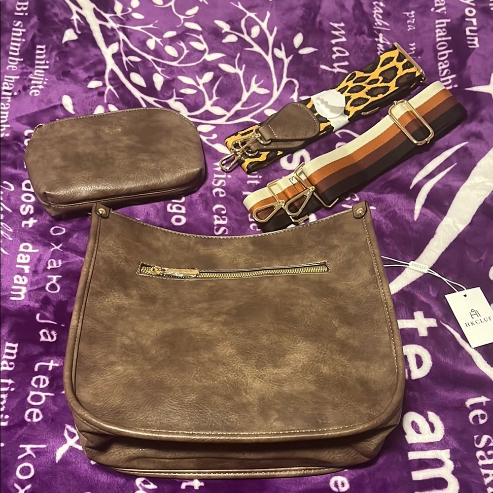 Brown Crossbody Bag with Adjustable Straps